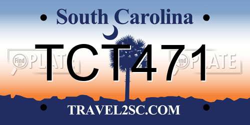TCT471 South Carolina License Plate
