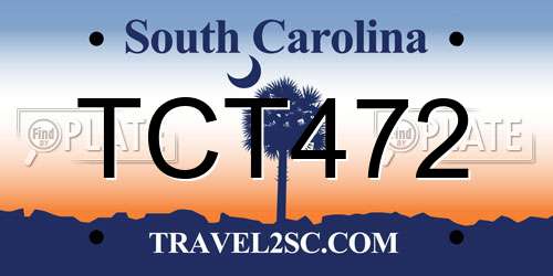 TCT472 South Carolina License Plate
