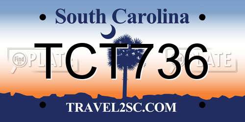 TCT736 South Carolina License Plate