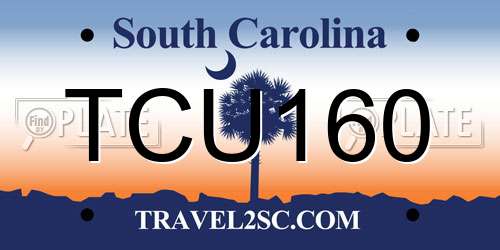 TCU160 South Carolina License Plate