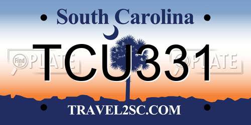 TCU331 South Carolina License Plate