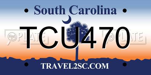 TCU470 South Carolina License Plate