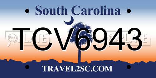 TCV6943 South Carolina License Plate