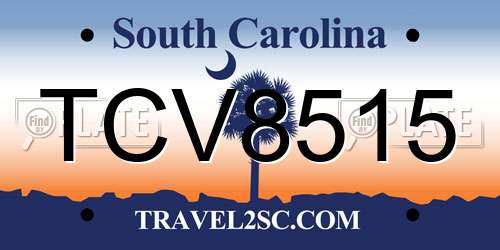 TCV8515 South Carolina License Plate