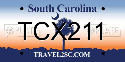 TCX211 South Carolina License Plate