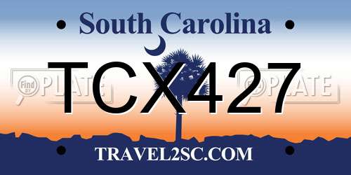 TCX427 South Carolina License Plate