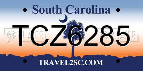 TCZ6285 South Carolina License Plate