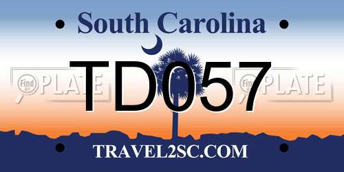 TD057 South Carolina License Plate