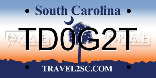 TD0G2T South Carolina License Plate