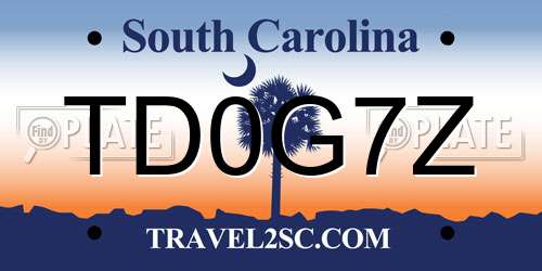 TD0G7Z South Carolina License Plate