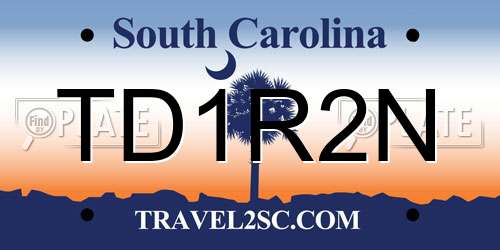 TD1R2N South Carolina License Plate
