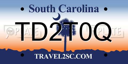 TD2T0Q South Carolina License Plate