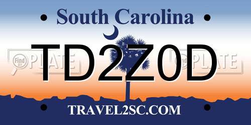 TD2Z0D South Carolina License Plate