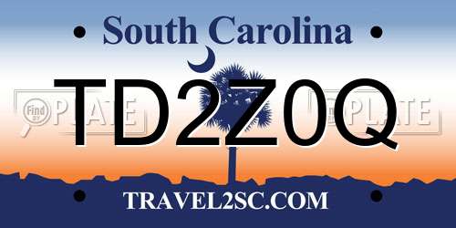 TD2Z0Q South Carolina License Plate