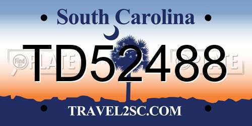 TD52488 South Carolina License Plate