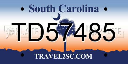 TD57485 South Carolina License Plate