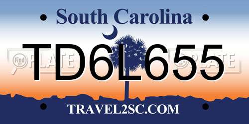TD6L655 South Carolina License Plate