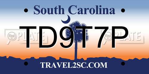 TD9T7P South Carolina License Plate