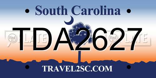 TDA2627 South Carolina License Plate