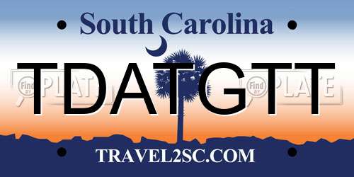 TDATGTT South Carolina License Plate