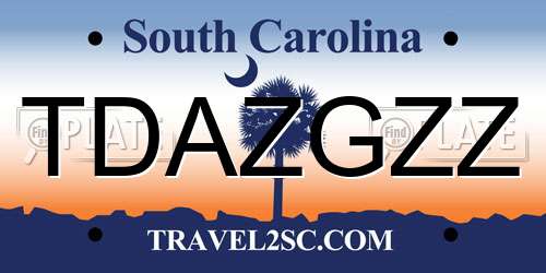 TDAZGZZ South Carolina License Plate