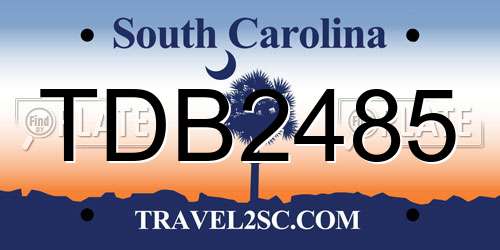 TDB2485 South Carolina License Plate