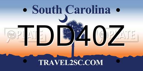 TDD40Z South Carolina License Plate