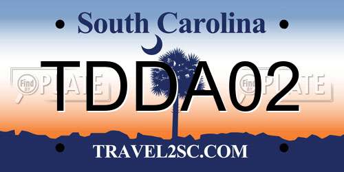 TDDA02 South Carolina License Plate
