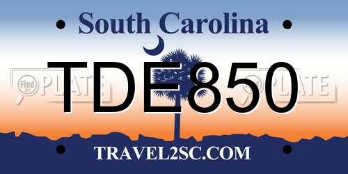 TDE850 South Carolina License Plate