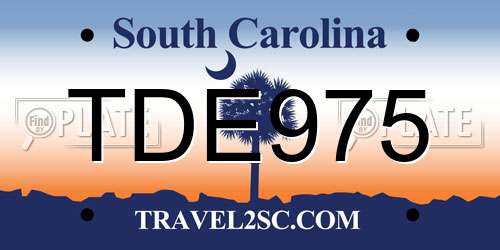 TDE975 South Carolina License Plate