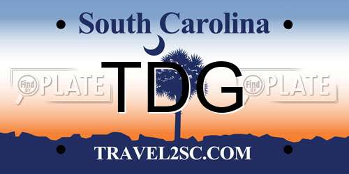 TDG South Carolina License Plate