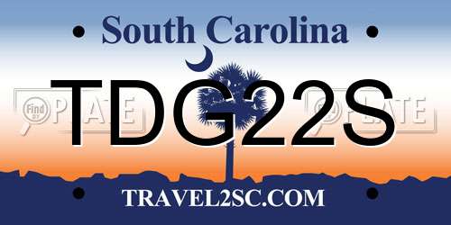 TDG22S South Carolina License Plate