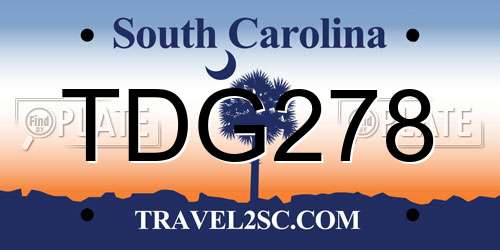 TDG278 South Carolina License Plate