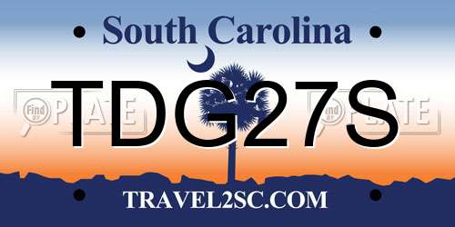 TDG27S South Carolina License Plate