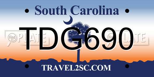 TDG690 South Carolina License Plate