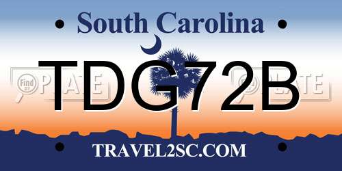 TDG72B South Carolina License Plate