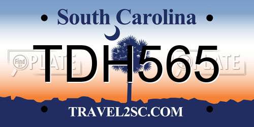 TDH565 South Carolina License Plate