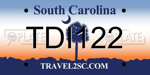 TDI122 South Carolina License Plate