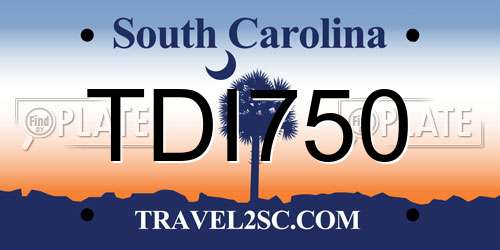 TDI750 South Carolina License Plate