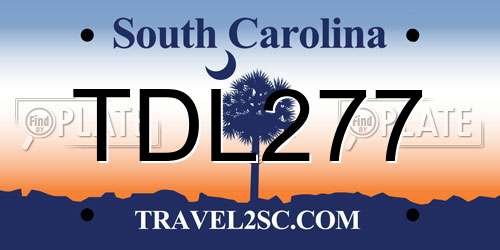 TDL277 South Carolina License Plate