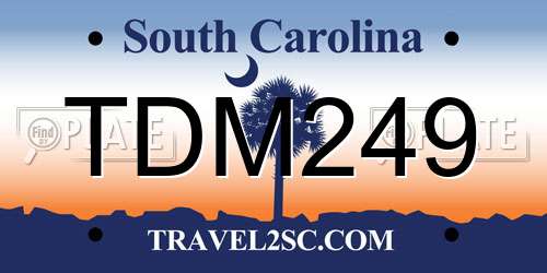 TDM249 South Carolina License Plate
