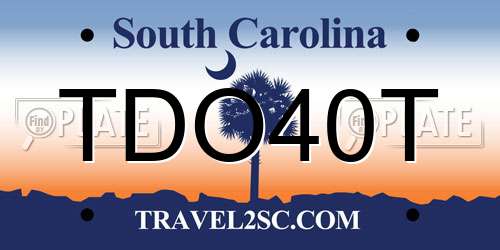 TDO40T South Carolina License Plate