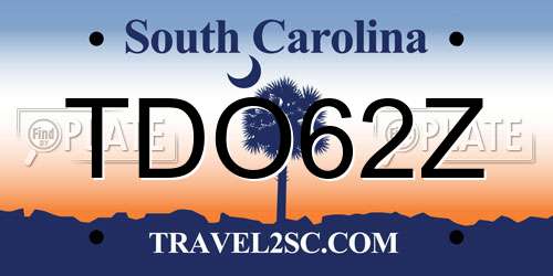 TDO62Z South Carolina License Plate