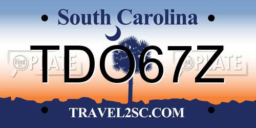 TDO67Z South Carolina License Plate