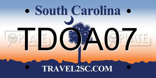 TDOA07 South Carolina License Plate