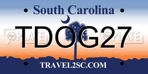 TDOG27 South Carolina License Plate