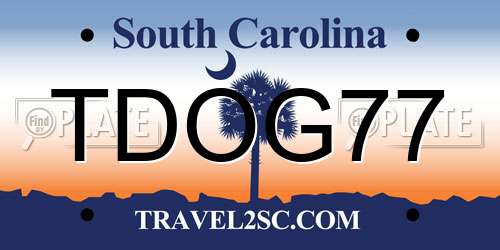 TDOG77 South Carolina License Plate