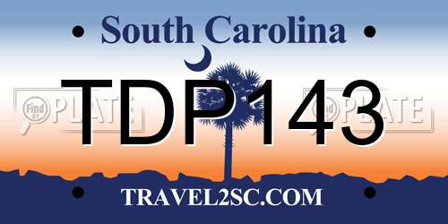 TDP143 South Carolina License Plate