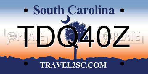 TDQ40Z South Carolina License Plate