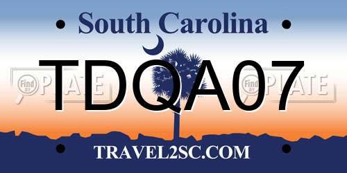 TDQA07 South Carolina License Plate